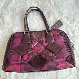 COACH mixed material Quilt Handbag in Purple